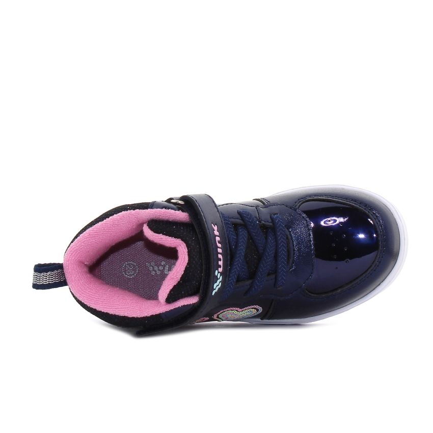 Wink - Rhea Star sötétkék magasszárú villogó baba cipő