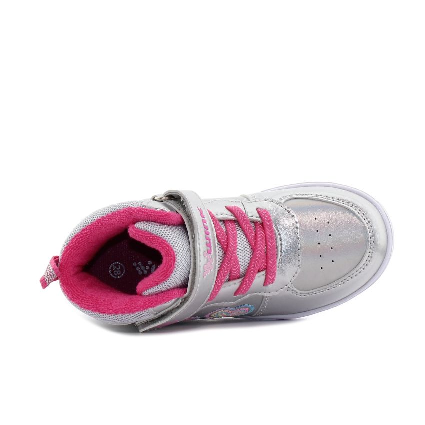 Wink - Rhea Star ezüst magasszárú villogó baba cipő