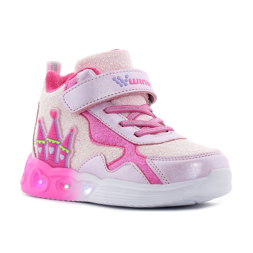 Wink - Rhea Bry rózsaszín-magenta magasszárú villogó baba cipő