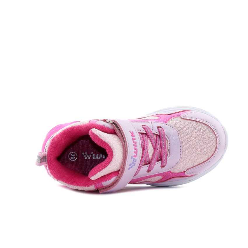 Wink - Rhea Bry rózsaszín-magenta magasszárú villogó baba cipő