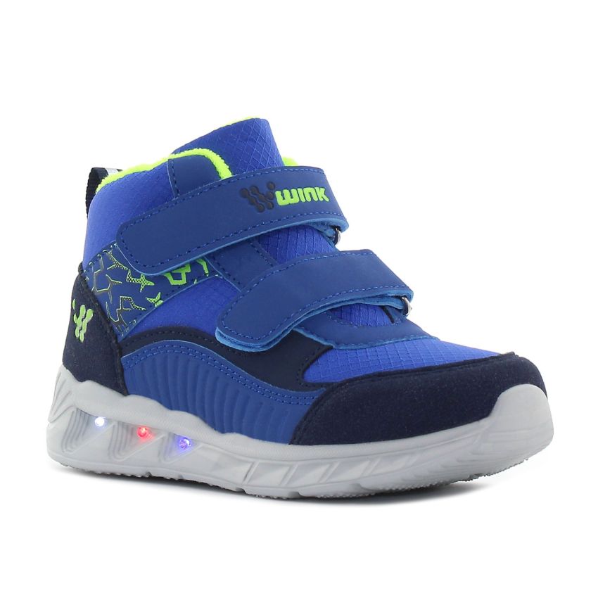 Wink - Hume királykék magasszárú villogó baba cipő