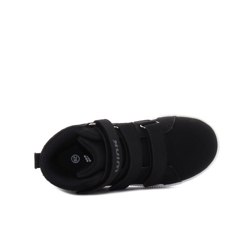 Wink - Zleld fekete magasszárú gyerek cipő