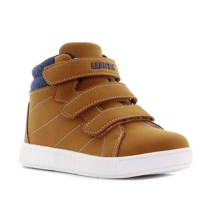 Wink - Zleld barna magasszárú gyerek cipő