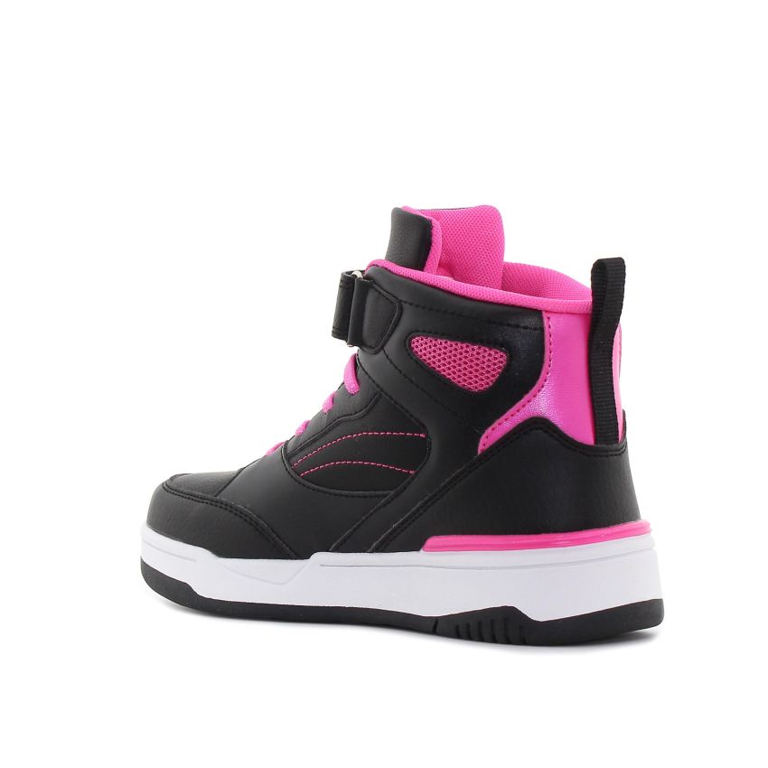 Wink - Durell fekete-magenta magasszárú gyerek cipő