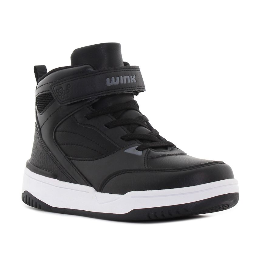Wink - Durell fekete magasszárú gyerek cipő