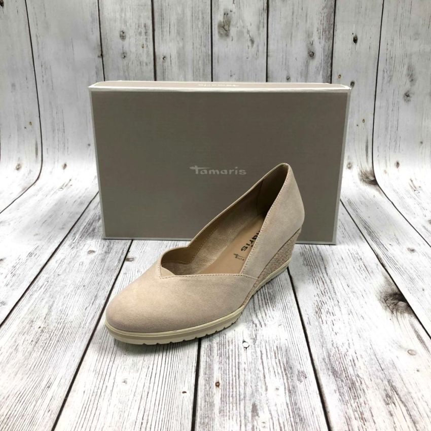 Tamaris bézs női magassarkú