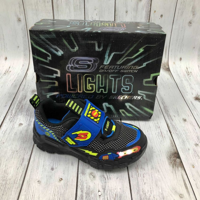 Skechers Adventure Track - Sound Blaster villogó kék gyerek cipő