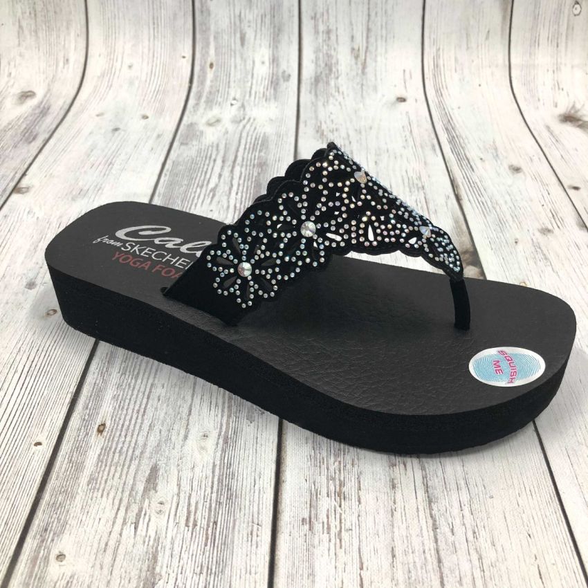 Skechers Vinyasa - Pretty Thing fekete női papucs