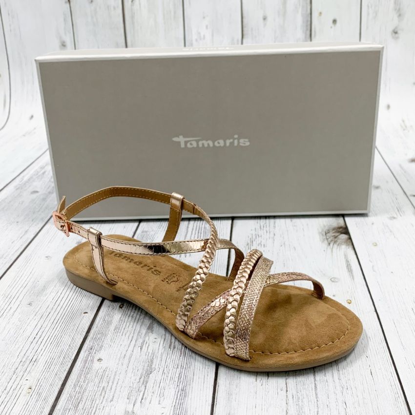 Tamaris rózsaarany női szandál