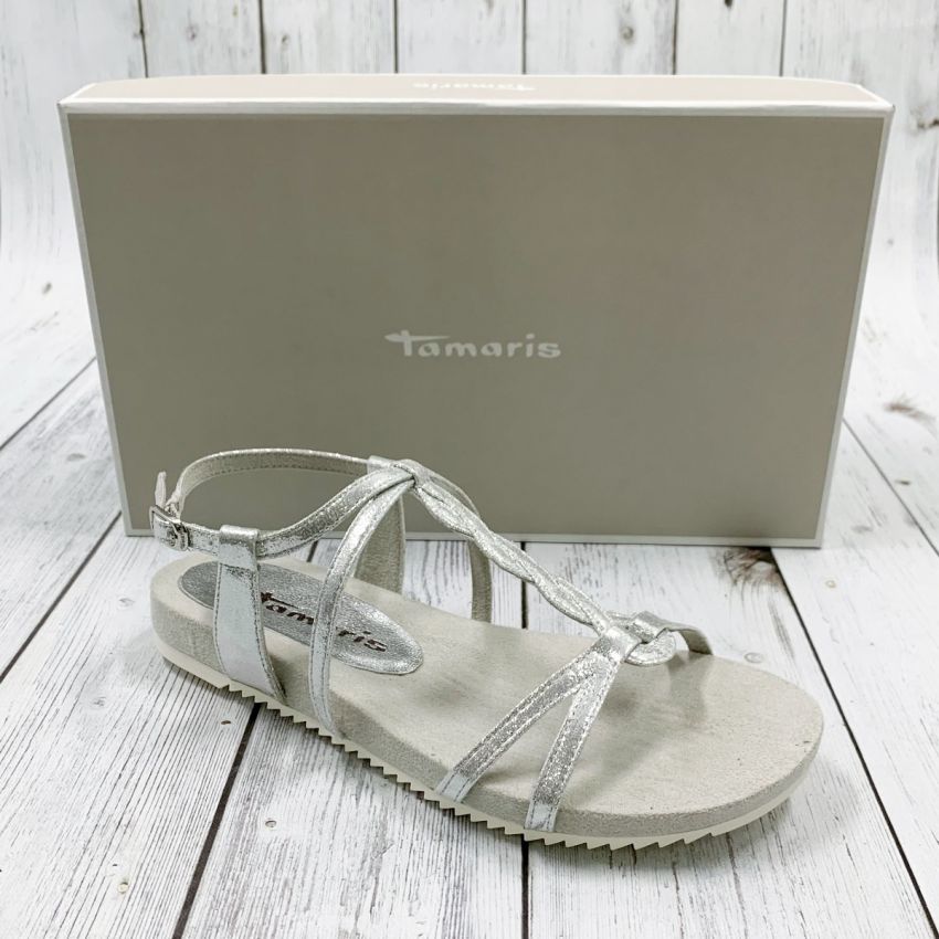 Tamaris ezüst női szandál