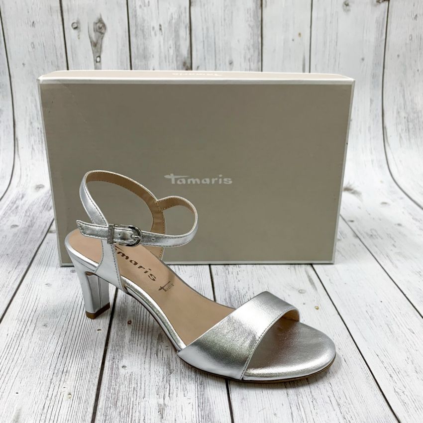 Tamaris ezüst női magassarkú