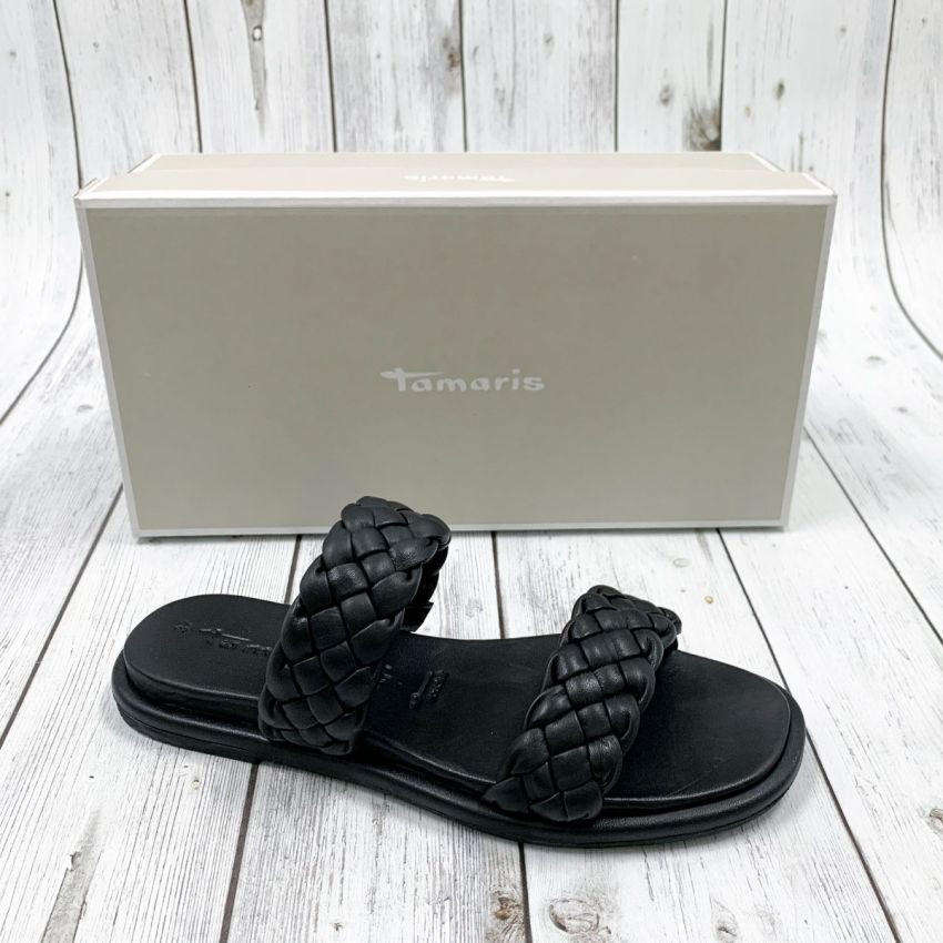 Tamaris fekete női papucs