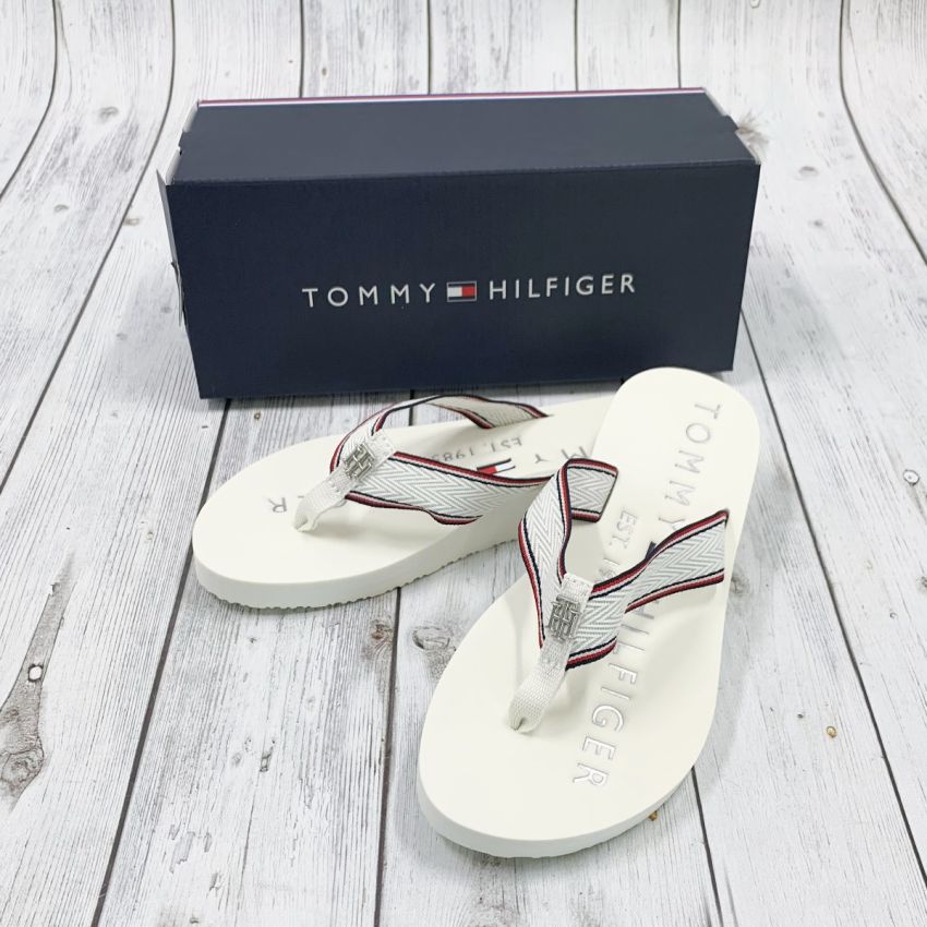 Tommy Hilfiger Hardware Flat fehér női papucs