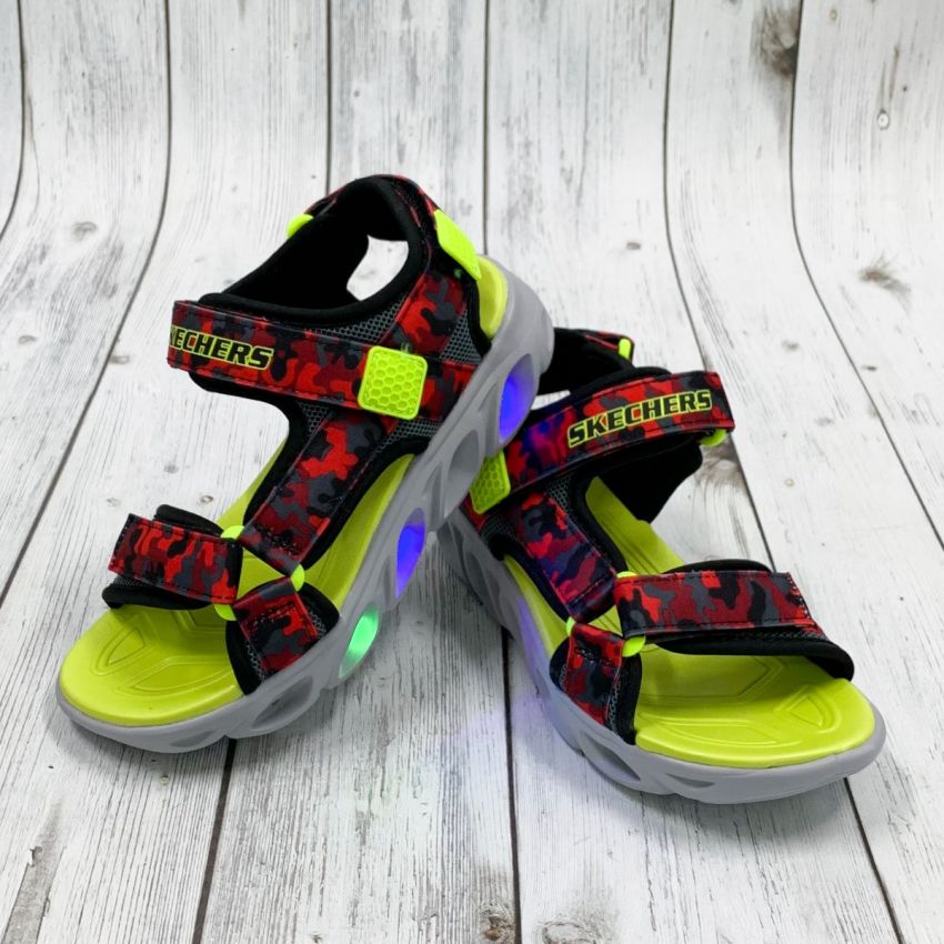 Skechers Hypno - Splash - Sun Breaks villogó piros gyerek szandál