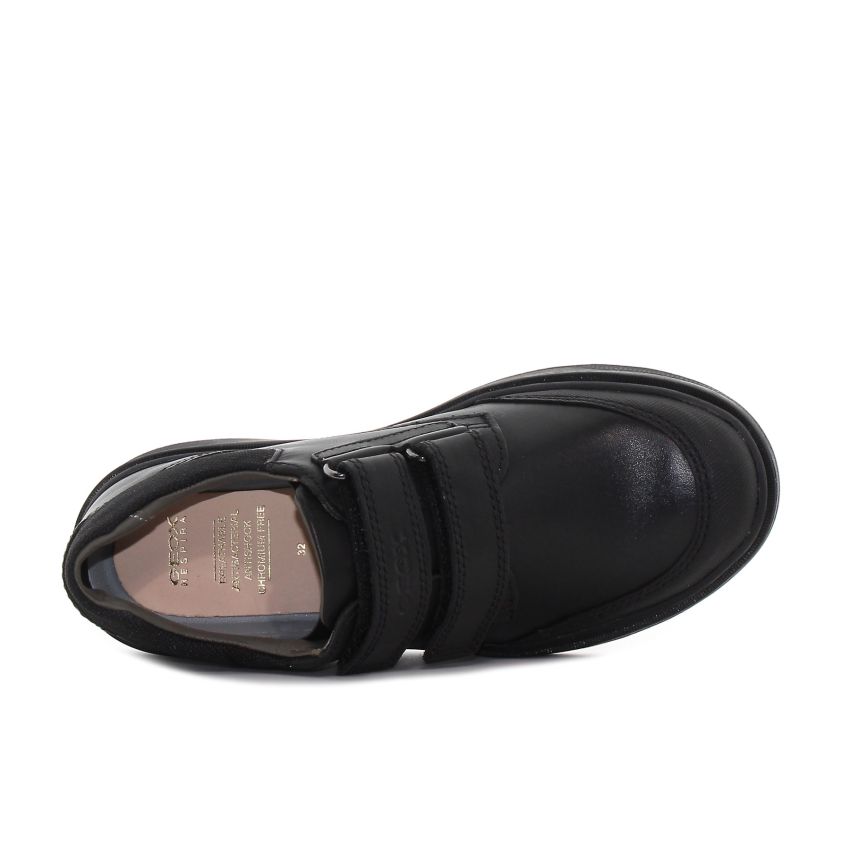 Geox J Riddock B fekete bőr cipő