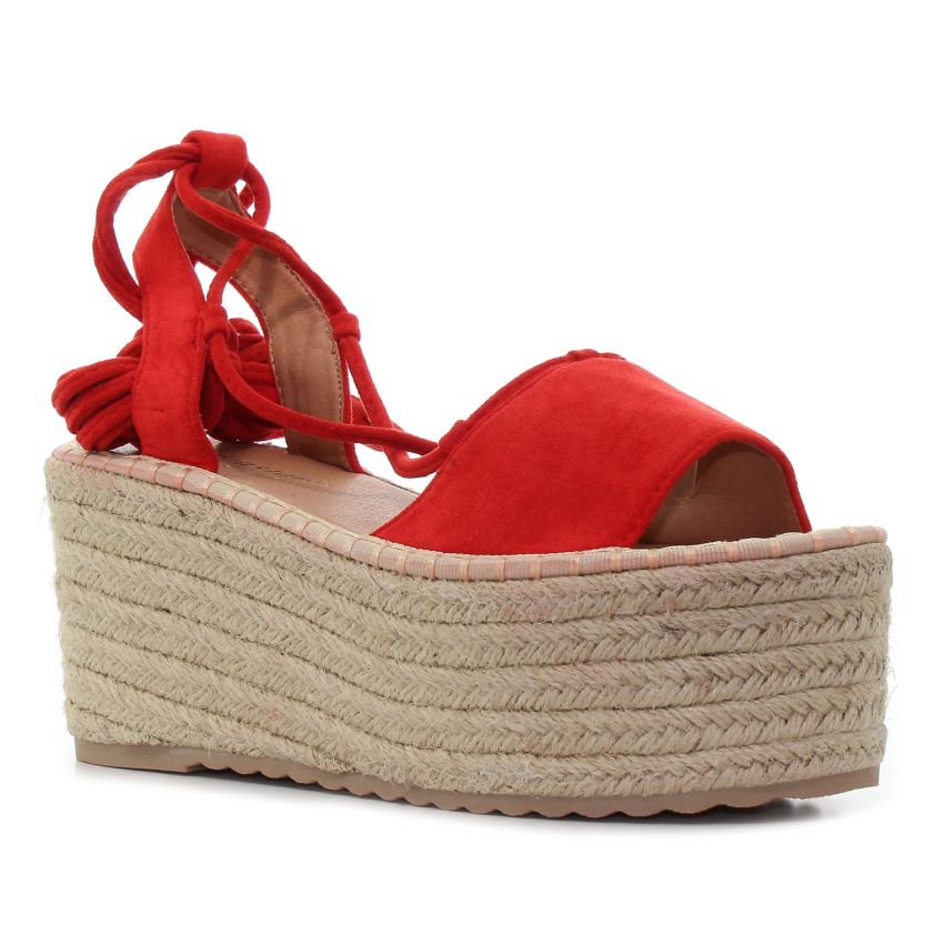 Seastar Luna platformos piros női szandál