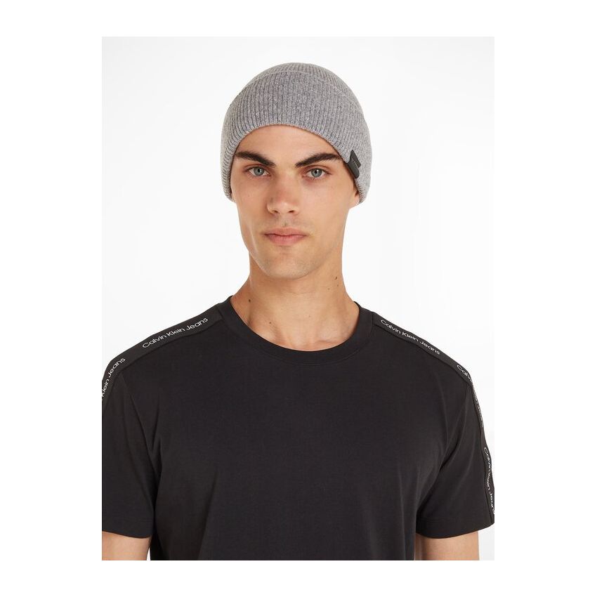 Calvin Klein Leather Patch Docker szürke férfi sapka