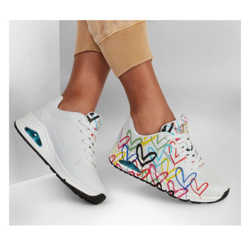 Skechers Uno - Spread The Love fehér női cipő