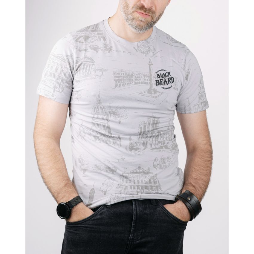 Grace Black Beard szürke férfi rövid ujjú