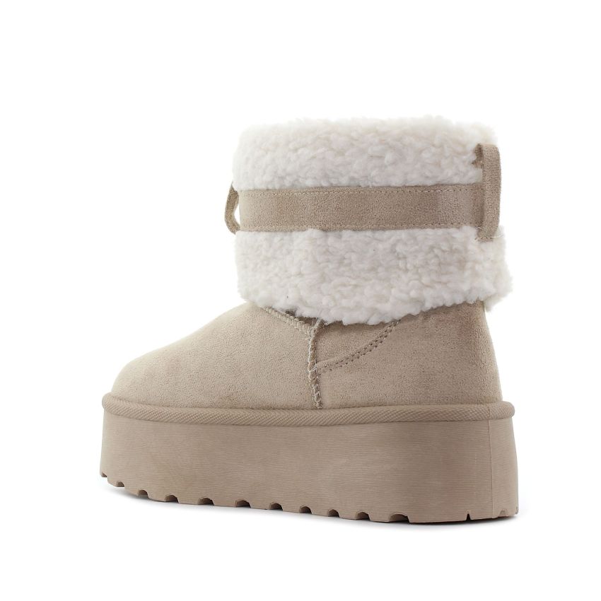 Monogrant - Mia bézs bélelt női bokacsizma