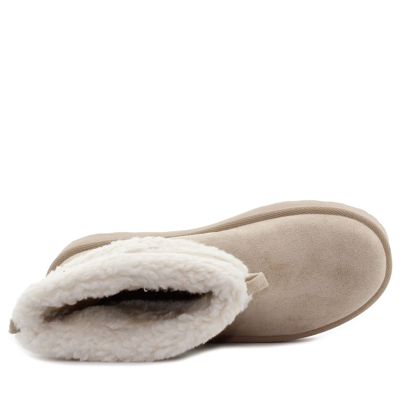 Monogrant - Mia bézs bélelt női bokacsizma