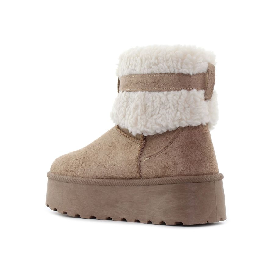 Monogrant - Mia bézs bélelt női bokacsizma