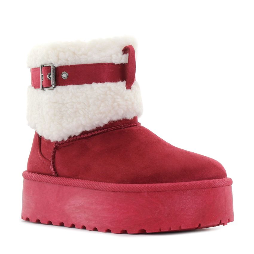 Monogrant - Mia bordó bélelt női bokacsizma