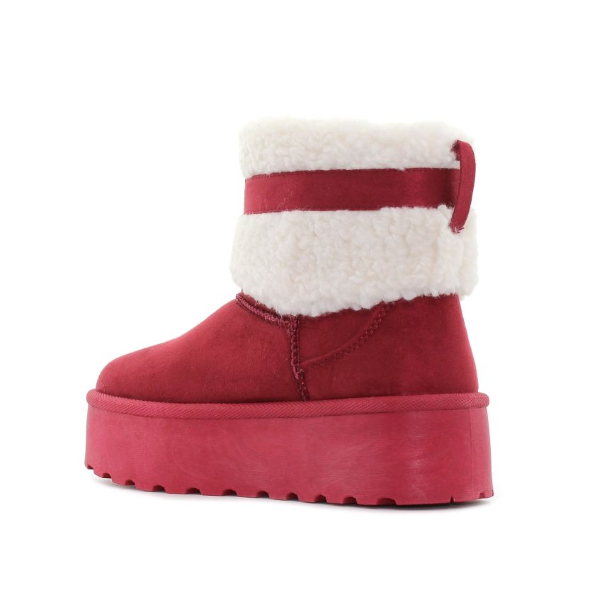 Monogrant - Mia bordó bélelt női bokacsizma