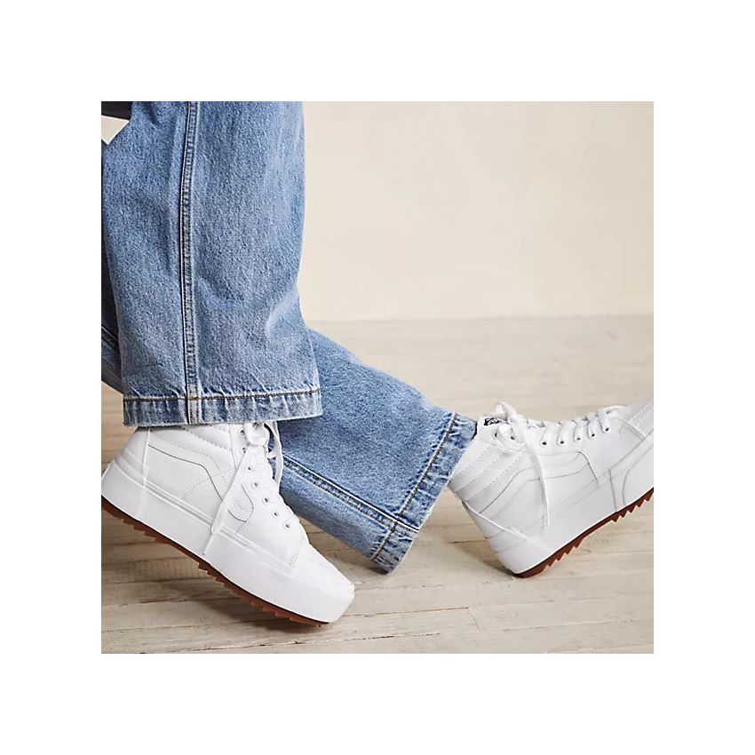 Vans Sk8-Hi Stacked fehér platformos női cipő