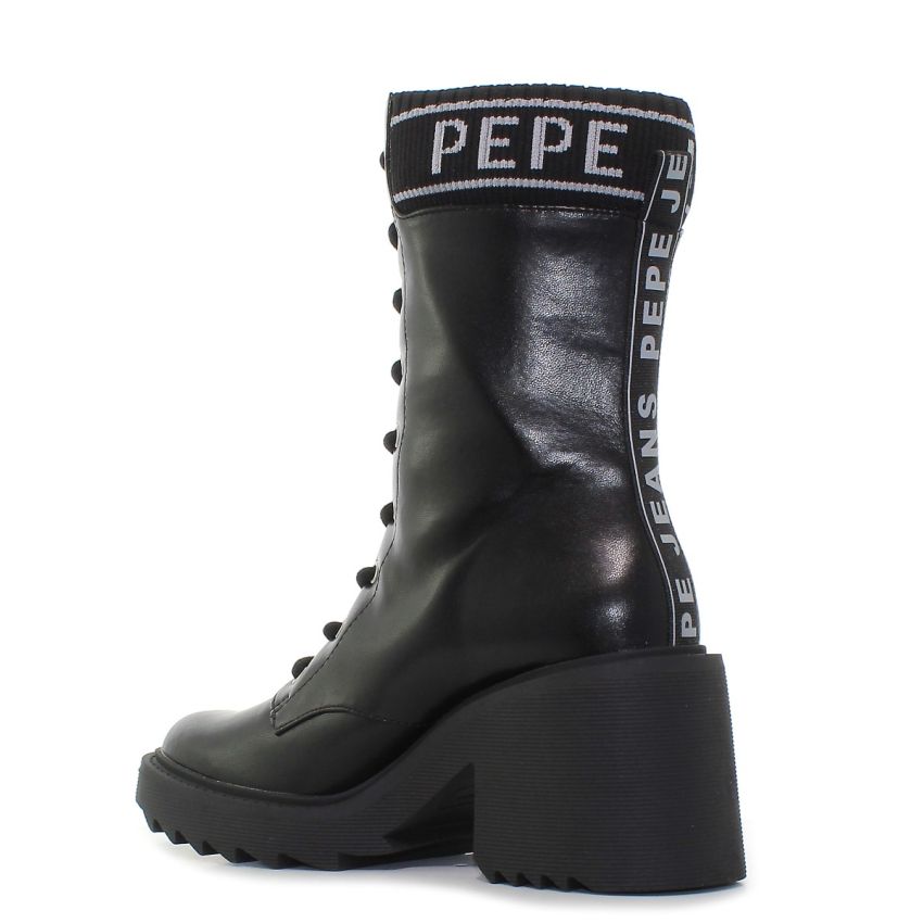 Pepe Jeans Boss Logo fekete női bakancs