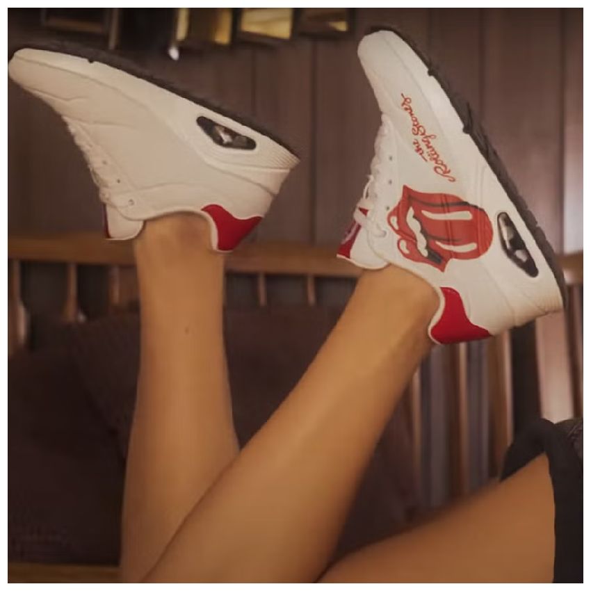 Skechers Uno - Rolling Stones fehér női cipő