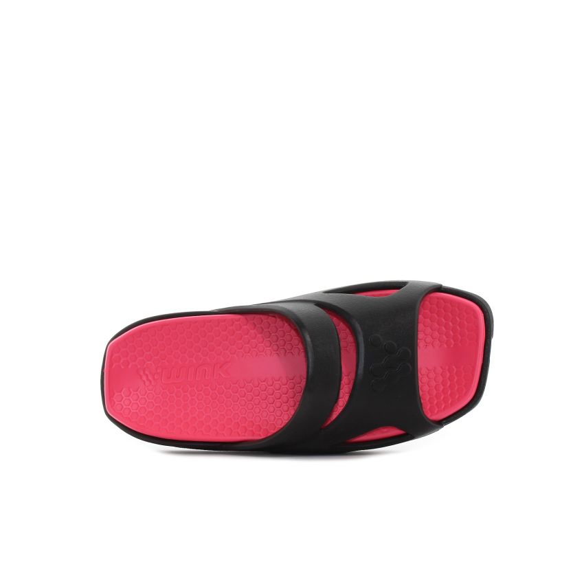 Wink - Calx fekete-pink női papucs