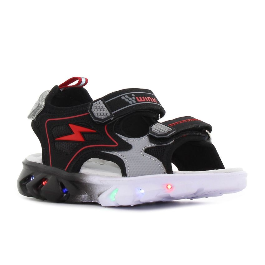 Wink - Zzap villogó fekete gyerek szandál