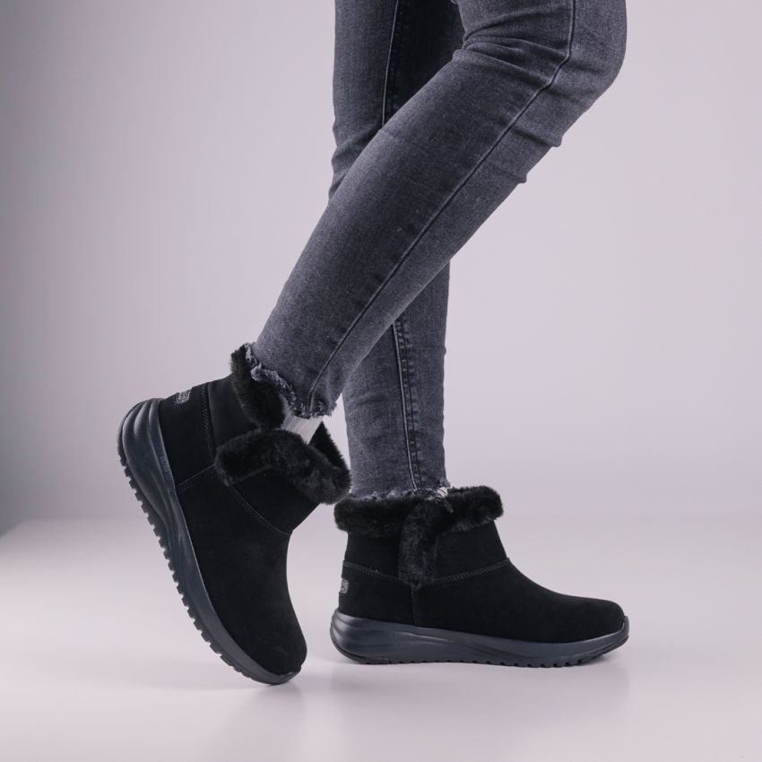 Skechers On The Go Stellar - Cozy Step vízlepergető fekete női bokacsizma