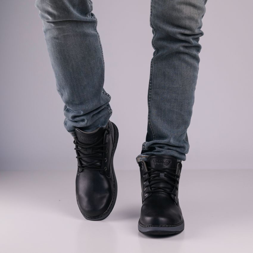 Skechers Garlan - Deno vízlepergető fekete férfi bakancs