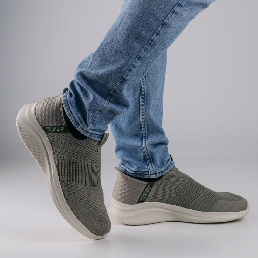 Skechers Slip-Ins - Ultra Flex 3.0 - Viewpont bézs férfi bebújós cipő