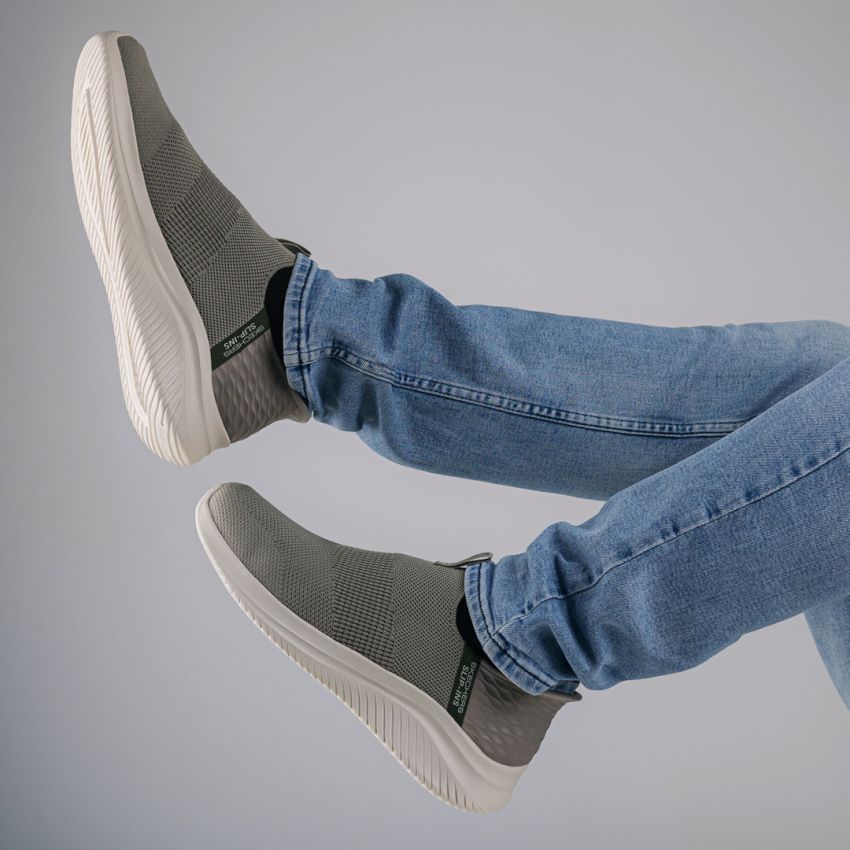 Skechers Slip-Ins - Ultra Flex 3.0 - Viewpont bézs férfi bebújós cipő