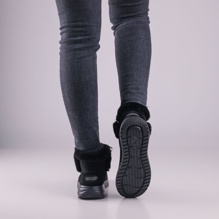 Skechers On The Go Stellar - Cozy Step vízlepergető fekete női bokacsizma