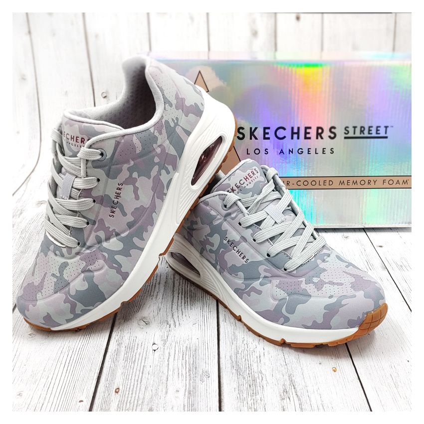 Skechers Uno-In Camo Neato szürke női cipő