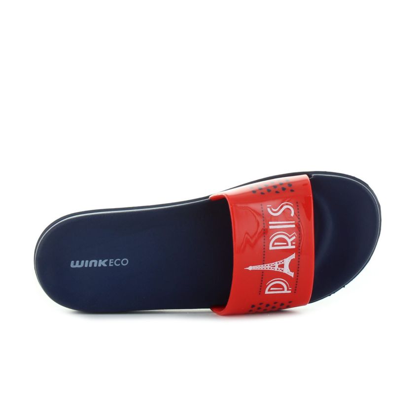 Wink Paris piros gyerek papucs