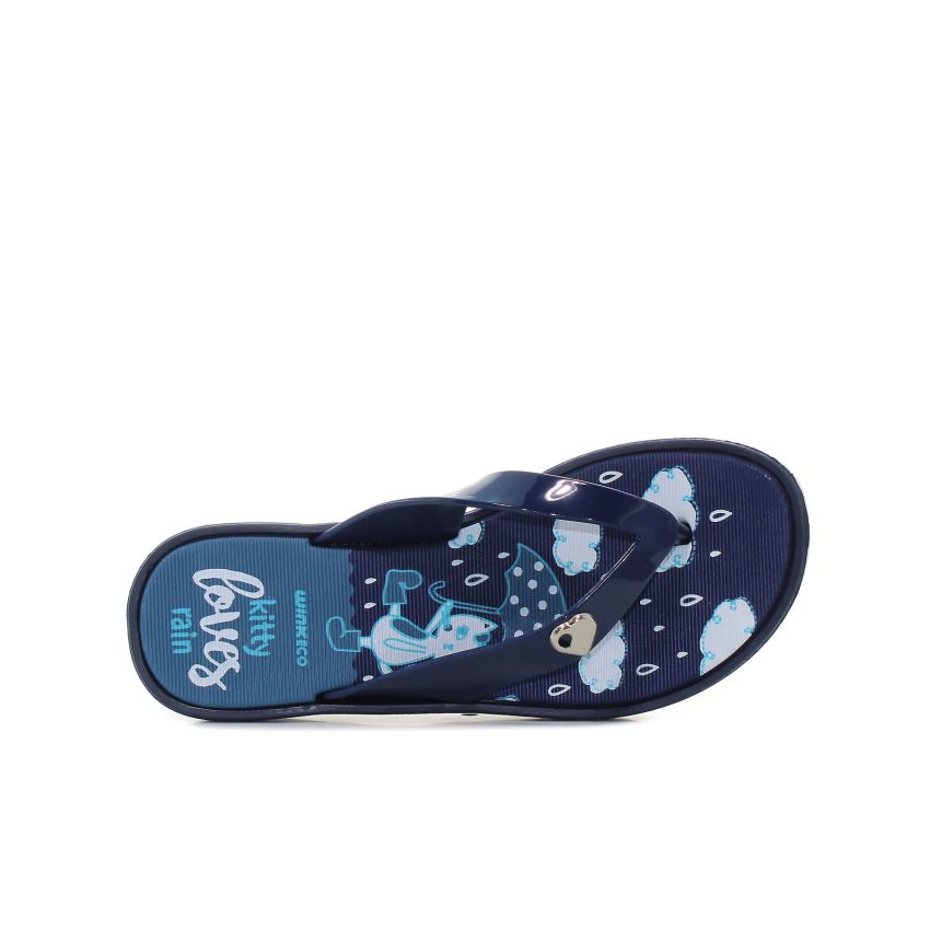 Wink - Kitty sötétkék gyerek papucs