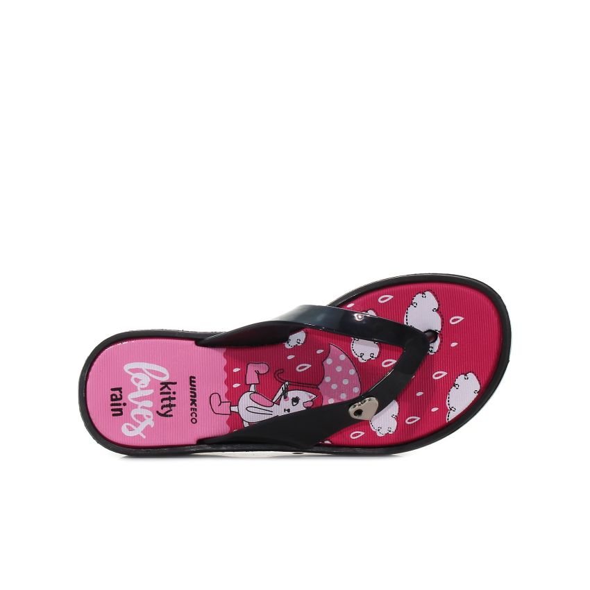 Wink - Kitty fekete gyerek papucs