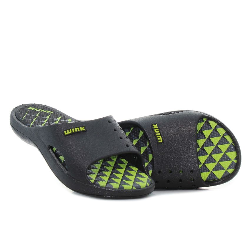 Wink - Simple fekete gyerek papucs