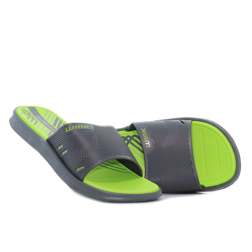 Wink - Pattern szürke női papucs