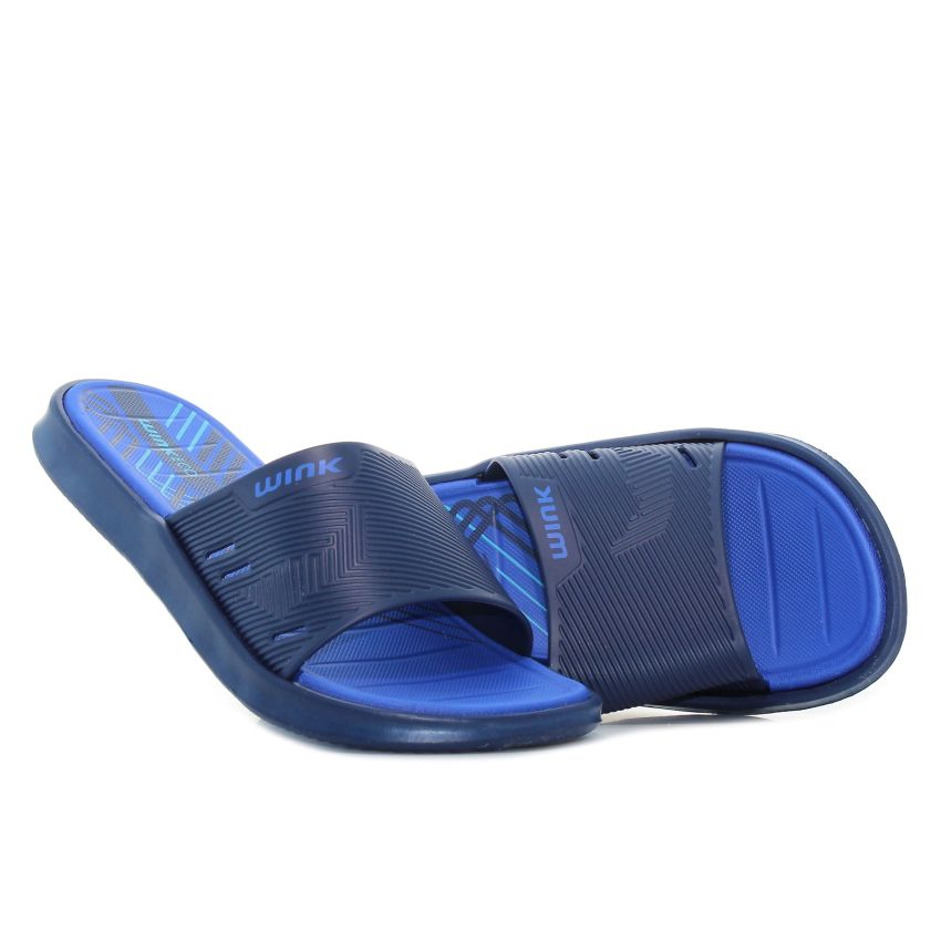 Wink - Pattern sötétkék női papucs