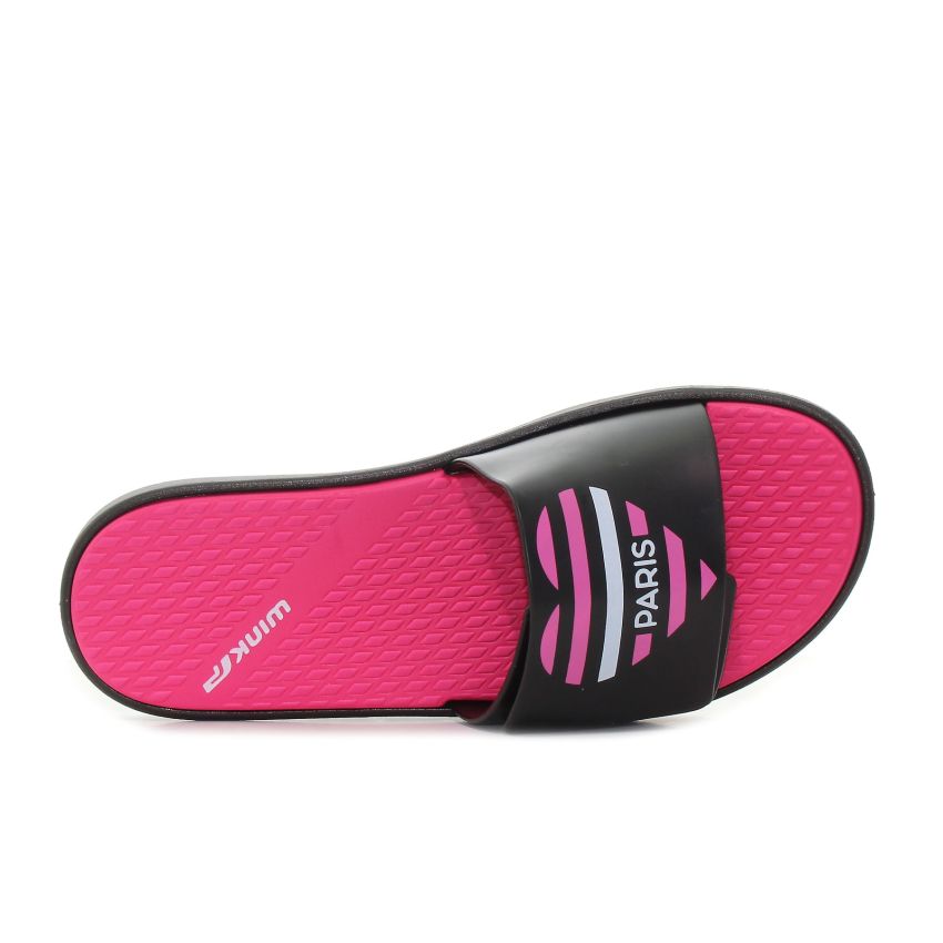 Wink Paris fekete tépőzáras női papucs