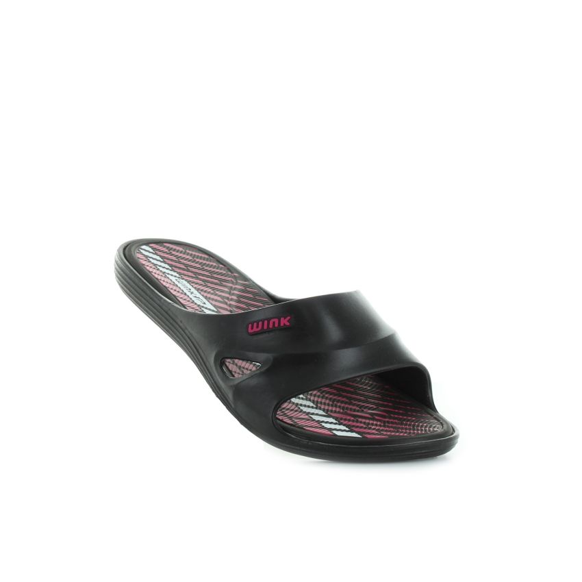 Wink fekete-pink női papucs