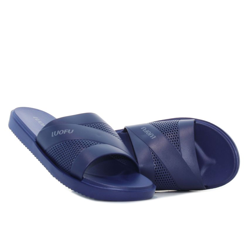 Luofu - Pool sötétkék férfi papucs
