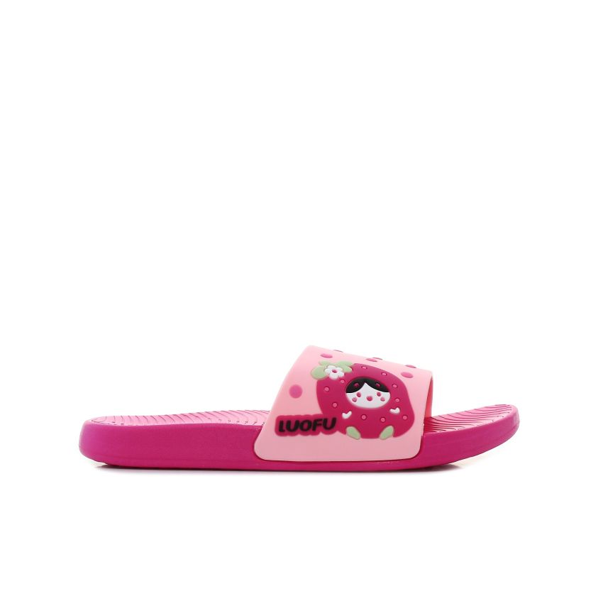 Luofu - Strawberry rózsaszín gyerek papucs