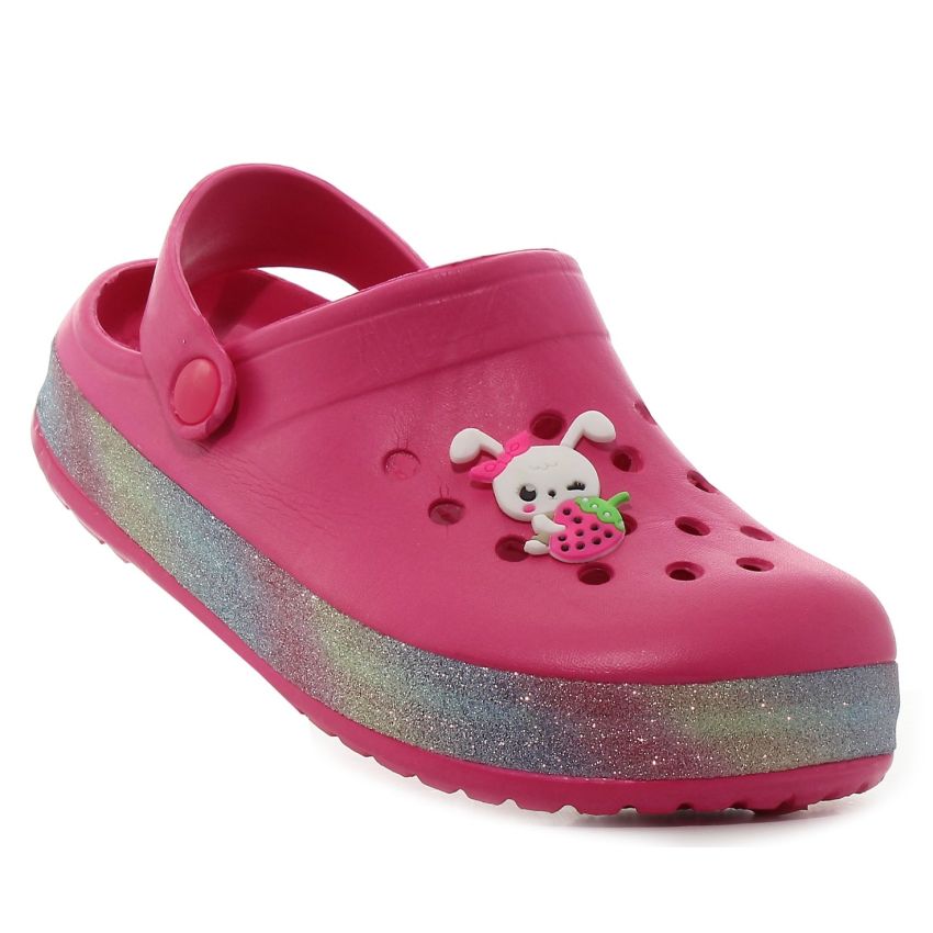 Wink Strawberry világítós magenta gyerek papucs